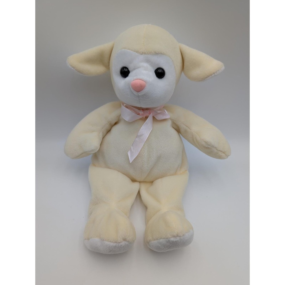 KellyToy Cuddle Pals Yellow‎ White Lamb Plush Sheep 14 Inch Stuffed Animal Toy
